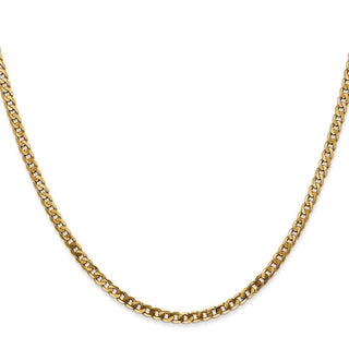 18" 10k Yellow Gold 2.9mm Flat Beveled Curb Chain