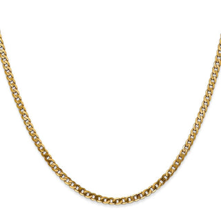 26" 10k Yellow Gold 2.9mm Flat Beveled Curb Chain