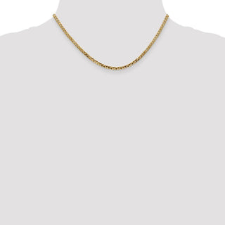 16" 10k Yellow Gold 2.9mm Flat Beveled Curb Chain