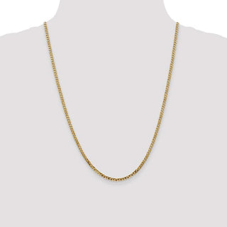 24" 10k Yellow Gold 2.9mm Flat Beveled Curb Chain
