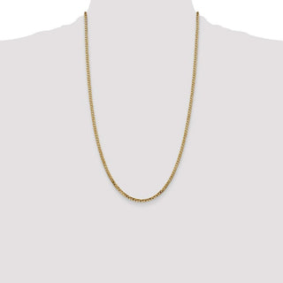 26" 10k Yellow Gold 2.9mm Flat Beveled Curb Chain