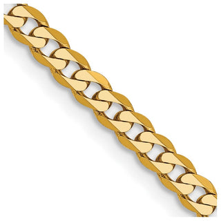 24" 10k Yellow Gold 2.9mm Flat Beveled Curb Chain