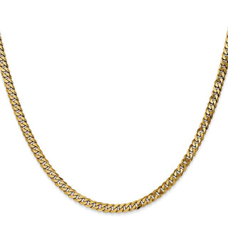28" 10k Yellow Gold 3.9mm Flat Beveled Curb Chain