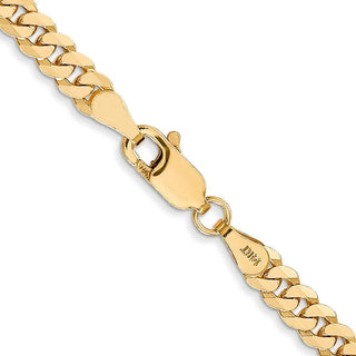 28" 10k Yellow Gold 3.9mm Flat Beveled Curb Chain