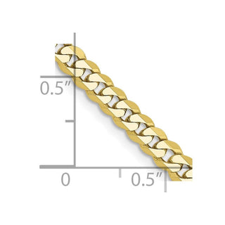 28" 10k Yellow Gold 3.9mm Flat Beveled Curb Chain