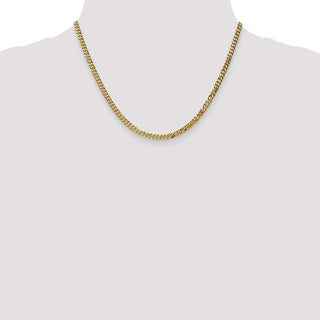 18" 10k Yellow Gold 3.9mm Flat Beveled Curb Chain
