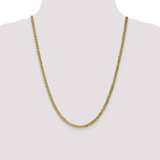 24" 10k Yellow Gold 3.9mm Flat Beveled Curb Chain