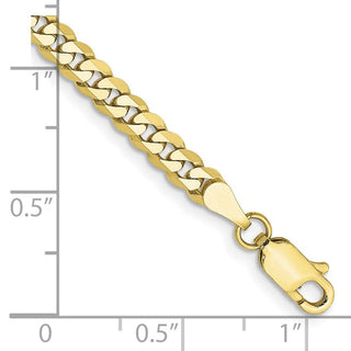 7" 10k Yellow Gold 3.9mm Flat Beveled Curb Chain