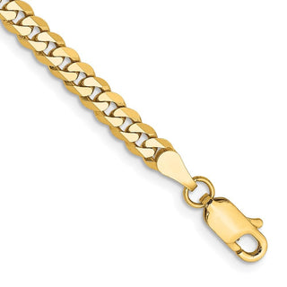 7" 10k Yellow Gold 3.9mm Flat Beveled Curb Chain
