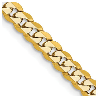 18" 10k Yellow Gold 3.9mm Flat Beveled Curb Chain