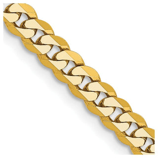 28" 10k Yellow Gold 3.9mm Flat Beveled Curb Chain