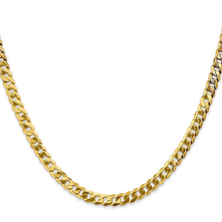 28" 10k Yellow Gold 4.75mm Flat Beveled Curb Chain