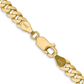 28" 10k Yellow Gold 4.75mm Flat Beveled Curb Chain