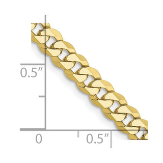 28" 10k Yellow Gold 4.75mm Flat Beveled Curb Chain