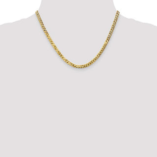 18" 10k Yellow Gold 4.75mm Flat Beveled Curb Chain