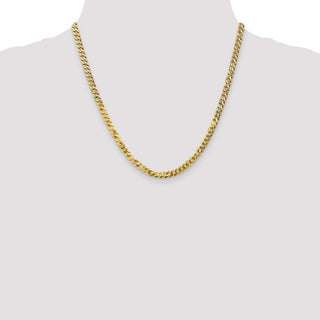 20" 10k Yellow Gold 4.75mm Flat Beveled Curb Chain