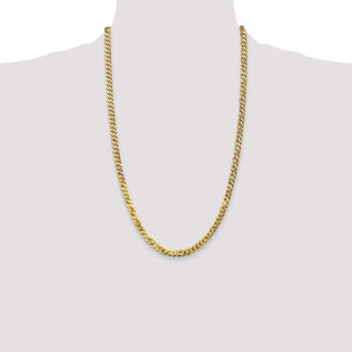26" 10k Yellow Gold 4.75mm Flat Beveled Curb Chain