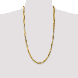 28" 10k Yellow Gold 4.75mm Flat Beveled Curb Chain