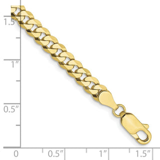 7" 10k Yellow Gold 4.75mm Flat Beveled Curb Chain