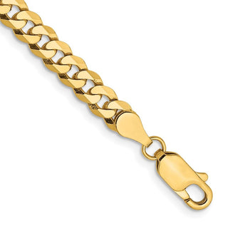 7" 10k Yellow Gold 4.75mm Flat Beveled Curb Chain