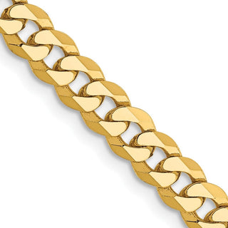 28" 10k Yellow Gold 4.75mm Flat Beveled Curb Chain