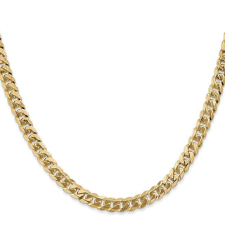 28" 10k Yellow Gold 5.75mm Flat Beveled Curb Chain