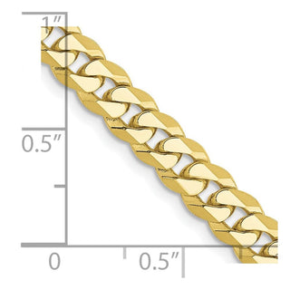 28" 10k Yellow Gold 5.75mm Flat Beveled Curb Chain