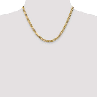 18" 10k Yellow Gold 5.75mm Flat Beveled Curb Chain