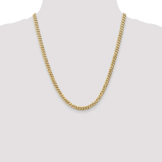 22" 10k Yellow Gold 5.75mm Flat Beveled Curb Chain