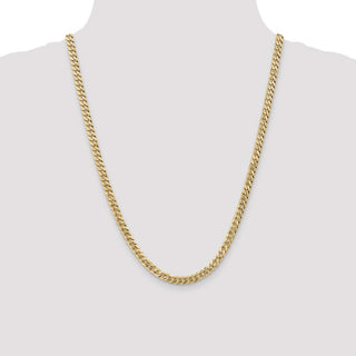 24" 10k Yellow Gold 5.75mm Flat Beveled Curb Chain