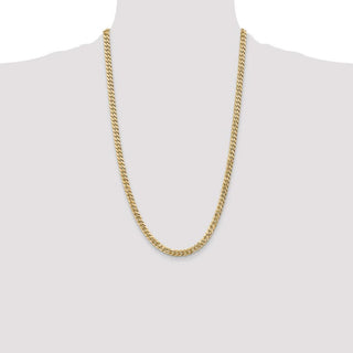 26" 10k Yellow Gold 5.75mm Flat Beveled Curb Chain