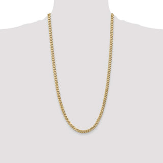28" 10k Yellow Gold 5.75mm Flat Beveled Curb Chain