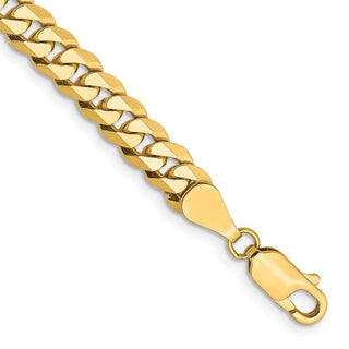 8" 10k Yellow Gold 5.75mm Flat Beveled Curb Chain
