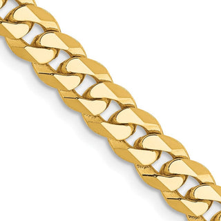 28" 10k Yellow Gold 5.75mm Flat Beveled Curb Chain