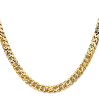 24" 10k Yellow Gold 6.25mm Flat Beveled Curb Chain