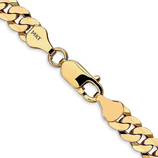 24" 10k Yellow Gold 6.25mm Flat Beveled Curb Chain