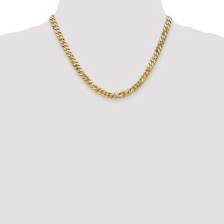 18" 10k Yellow Gold 6.25mm Flat Beveled Curb Chain