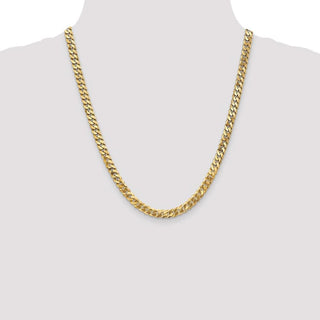 22" 10k Yellow Gold 6.25mm Flat Beveled Curb Chain