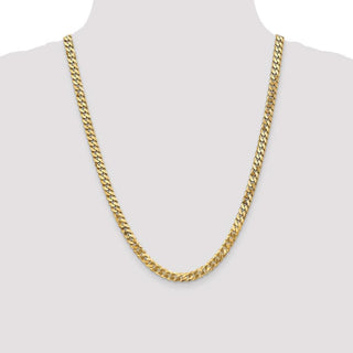 24" 10k Yellow Gold 6.25mm Flat Beveled Curb Chain