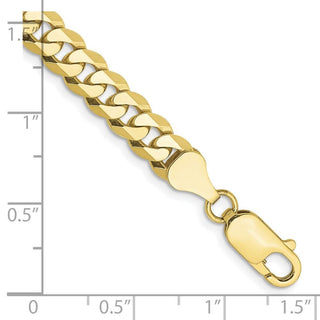 8" 10k Yellow Gold 6.25mm Flat Beveled Curb Chain
