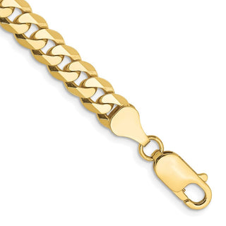8" 10k Yellow Gold 6.25mm Flat Beveled Curb Chain