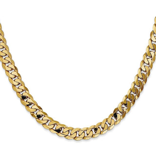 18" 10k Yellow Gold 6.75mm Flat Beveled Curb Chain