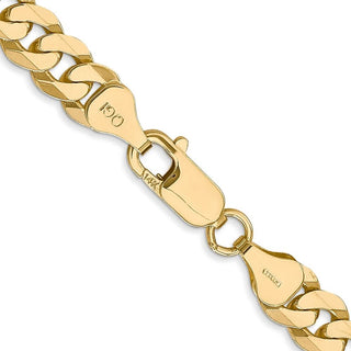 18" 10k Yellow Gold 6.75mm Flat Beveled Curb Chain