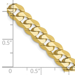 18" 10k Yellow Gold 6.75mm Flat Beveled Curb Chain