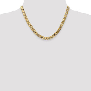 18" 10k Yellow Gold 6.75mm Flat Beveled Curb Chain