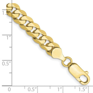 8" 10k Yellow Gold 6.75mm Flat Beveled Curb Chain
