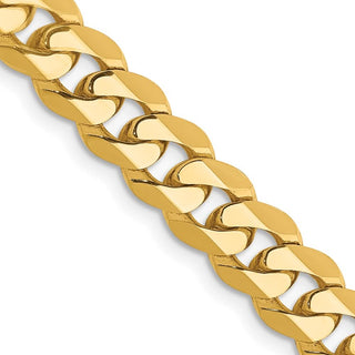 18" 10k Yellow Gold 6.75mm Flat Beveled Curb Chain