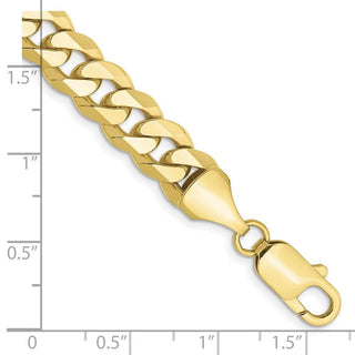 9" 10k Yellow Gold 8.25mm Flat Beveled Curb Chain