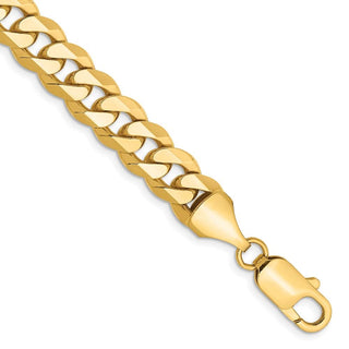 8" 10k Yellow Gold 8.25mm Flat Beveled Curb Chain