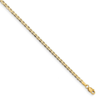18" 10k Yellow Gold 2.4mm Flat Anchor Chain